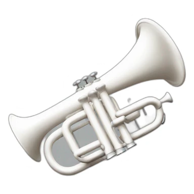 White painted trumpet sticker