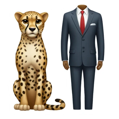 A cheetah in a classic suit sticker