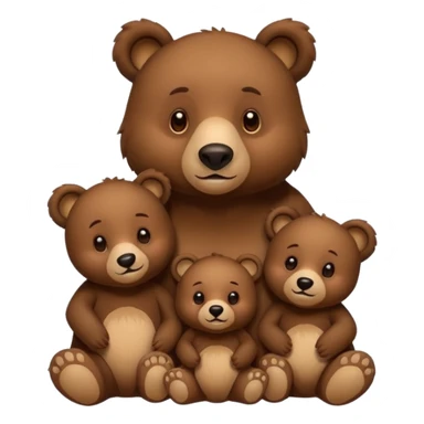 Mama, papa, and baby bear sticker