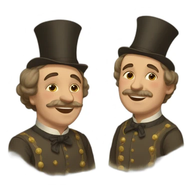 Father and son from Russian nineteen century family sticker