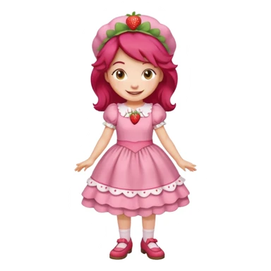 modern day cartoon character strawberry shortcake full body sticker