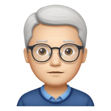 chinese white man wearing glasses with small mouth sticker