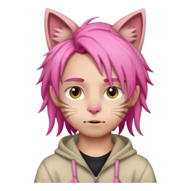 boy with pink dreads and cat ears sticker