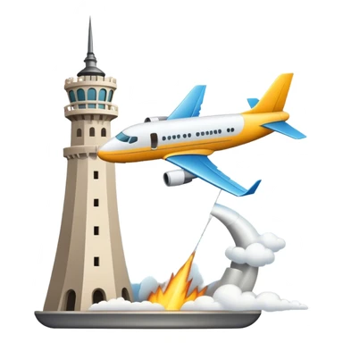 plane hitting tower sticker