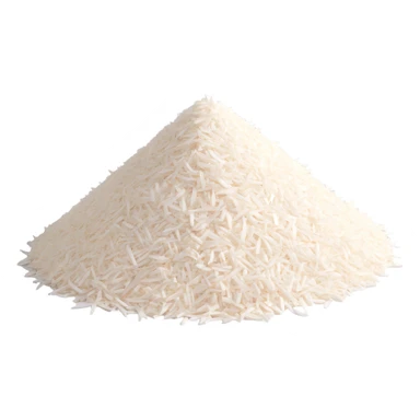 small mound of finely shredded or powdered dried coconut, bright white color, soft fluffy texture, irregular edges, light airy surface, clean 3D rendering, soft lighting, subtle shadows, transparent background, emoji scale sticker