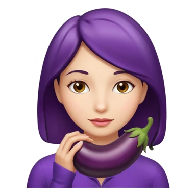 Naked woman with hand around eggplant  sticker