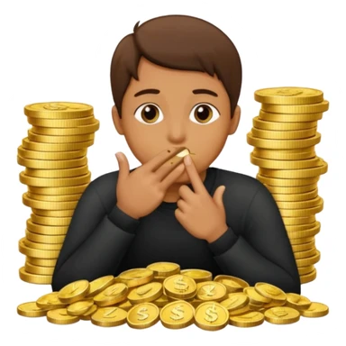 a bank de dinero y una persona haciendo gesto de silencio sticker