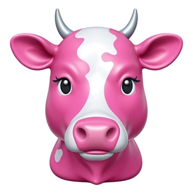   jeff koons style vinyl pink girl cow sculpture  sticker