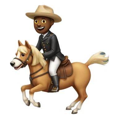 A dog riding a horse sticker