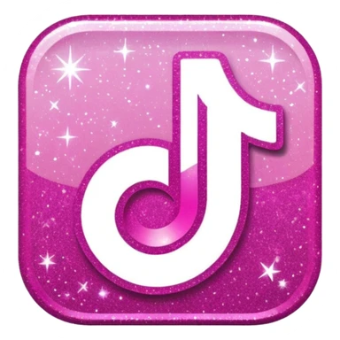 glitter pink logo TikTok sticker