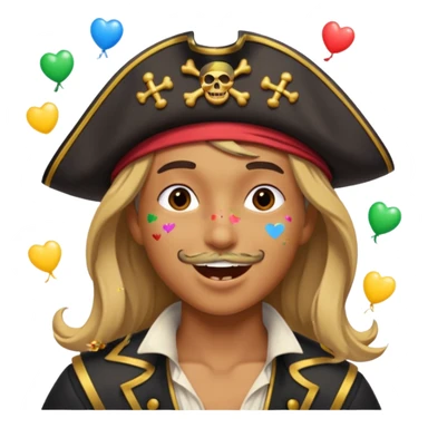 kissing pirate face with confetti sticker