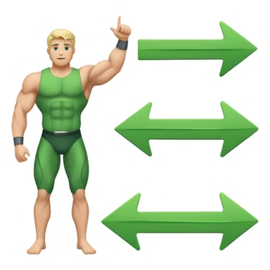 A graphics sheet in which graphic is going up titled "muscle mass" sticker