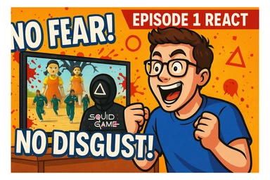 Ep 1 react a squid game de netflix defi ne pas avoir peur et pas être dégouté du sang  sticker