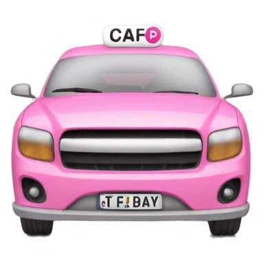 front of a pink caf with P plates on the front sticker
