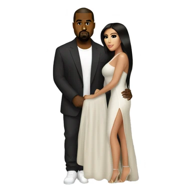 kanye west with kim kardashian sticker