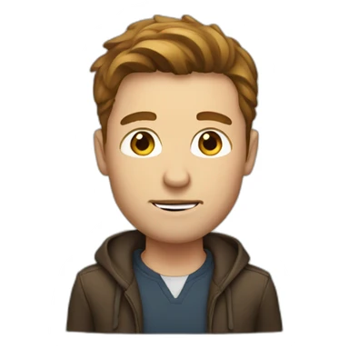 sassy white man with brown hair sticker