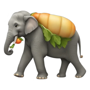 fruitimals elephant carrying carrott with trunk sticker