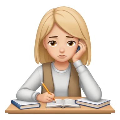 niña adolescente cansada de estudiar sticker