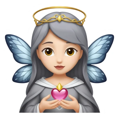 Gata gris oscura con blanco con dizfraz de hada sticker