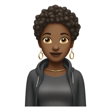 Black girl with curly hair and hoop earrings sticker