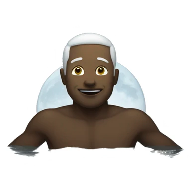 white man swimming in the moonlight sticker