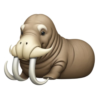 Walrus facing left side view sticker
