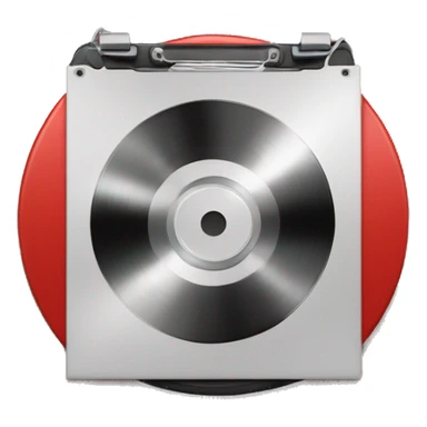Vinyl Disc little center red  sticker
