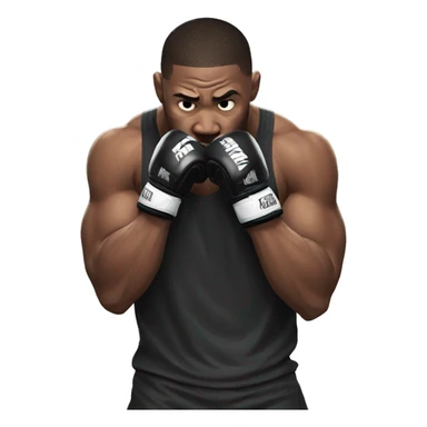 mma fighter hiding his face using hands screaming sticker