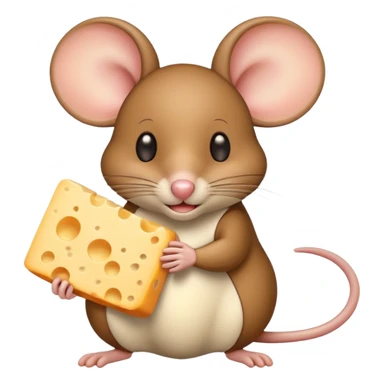 Mouse holding cheese sticker