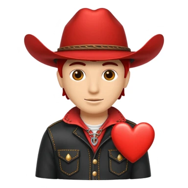 Puedes hacer el órgano conocido como corazón de humano con  un sombrero de vaquero color negro encima sticker