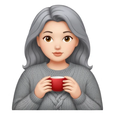 Design a woman’s grey sweater for a voluptuous woman. Only design the sweater. Remove the woman sticker