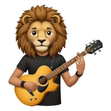 guitar rock player, lion head sticker