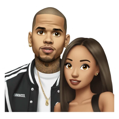 Hyper Realistic Chris Brown and beautiful Karruche Tran  sticker