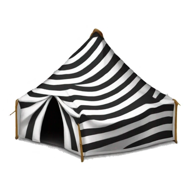 Black and white striped tent sticker