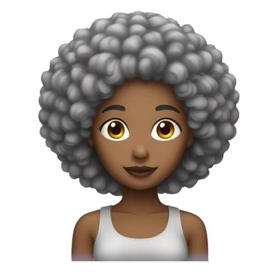 black woman grey afro hair sticker