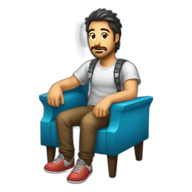 Gamer avec une chaise sticker