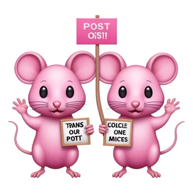 Transgenic mice with protest signs sticker