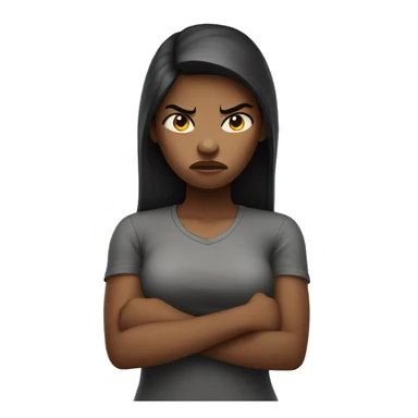 Angry girl with hands in front of her body  sticker