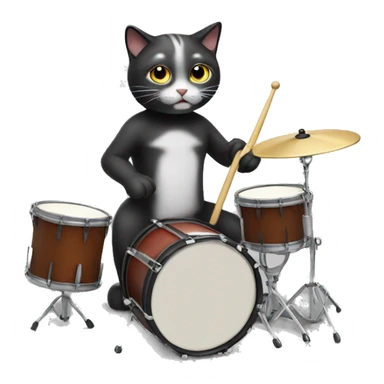 cat playing the drums  sticker