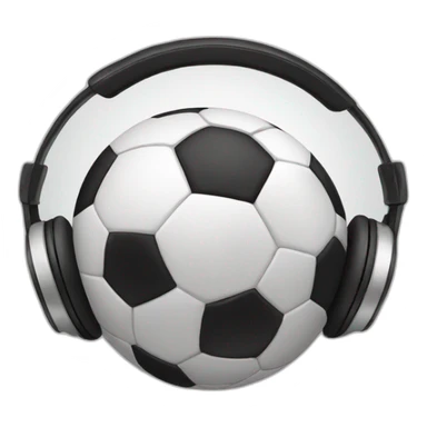 soccer ball with headphones sticker