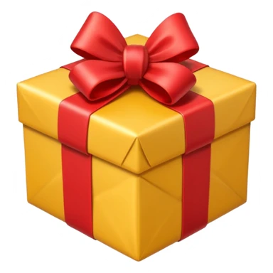 Emoji of a Gift in diagonal view sticker
