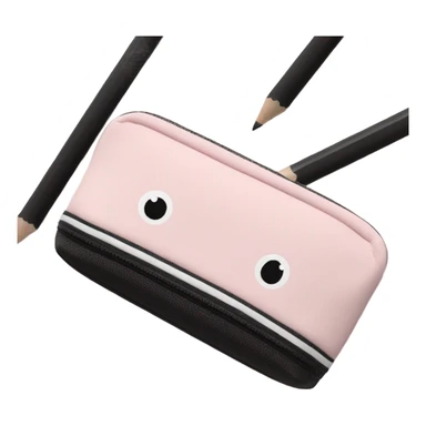 pink pastel and black pencil case  sticker