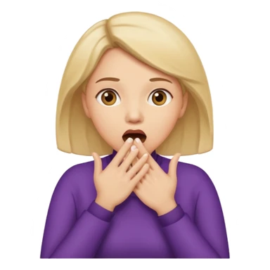 woman surprised with her hands over her mouth, full body sticker