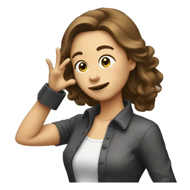 Femme blanche brune qui fait un dab sticker