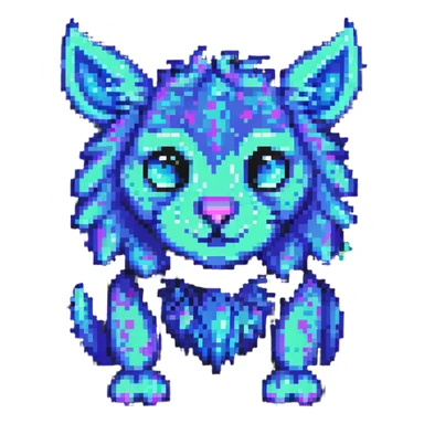 Neon Fantasy Furry-Fakémon-Creature with splash markings (full body) sticker