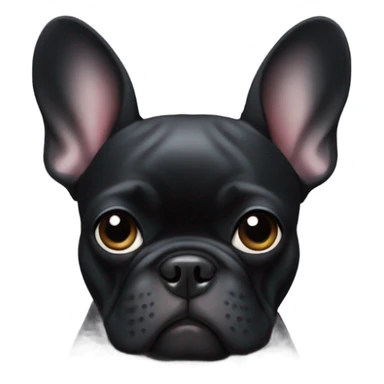 black french bulldog with a floppy ear sticker
