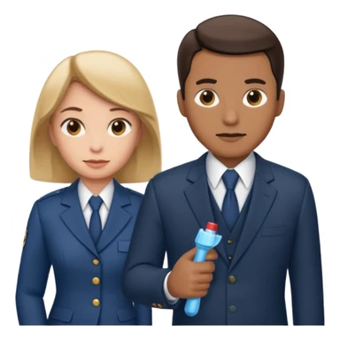 Ein Detektiv Mann  interviewt eine Putzfrau  sticker