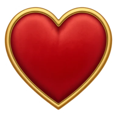heart with a velvet texture and gold trim sticker