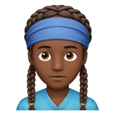 big lose braided man face wiith big visible braids and headband on head sticker