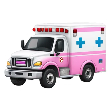 Full pink ambulance truck with glitter  sticker